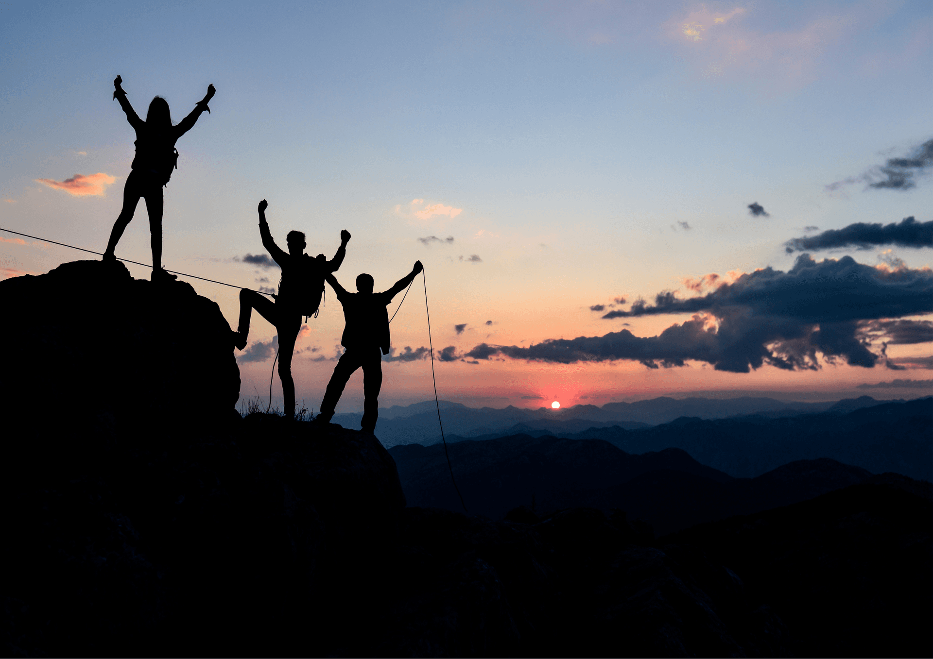 BlackIQ Workers on a mountain success.